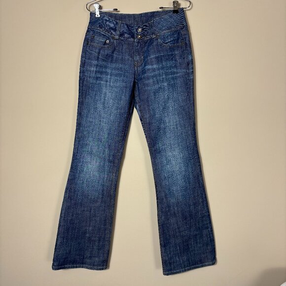 London Jean Low-Rise Bootcut Jeans with Double-Button Waist - Size 6 - Picture 1 of 9